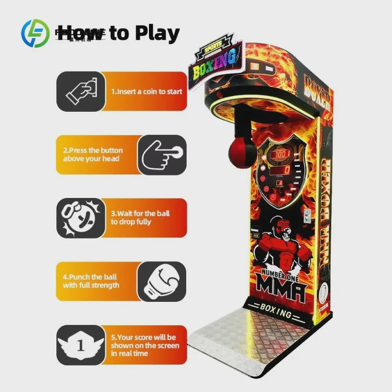Professionele Boksmachine Arcade Game - Coin Operated voor Horeca & Thuisgebruik