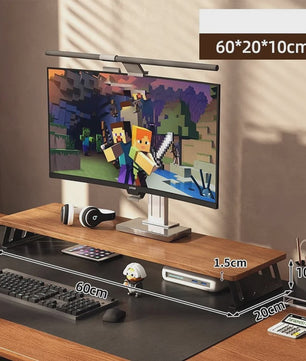 Houten Monitorverhoger met Opbergruimte - Ergonomische Bureau Organizer