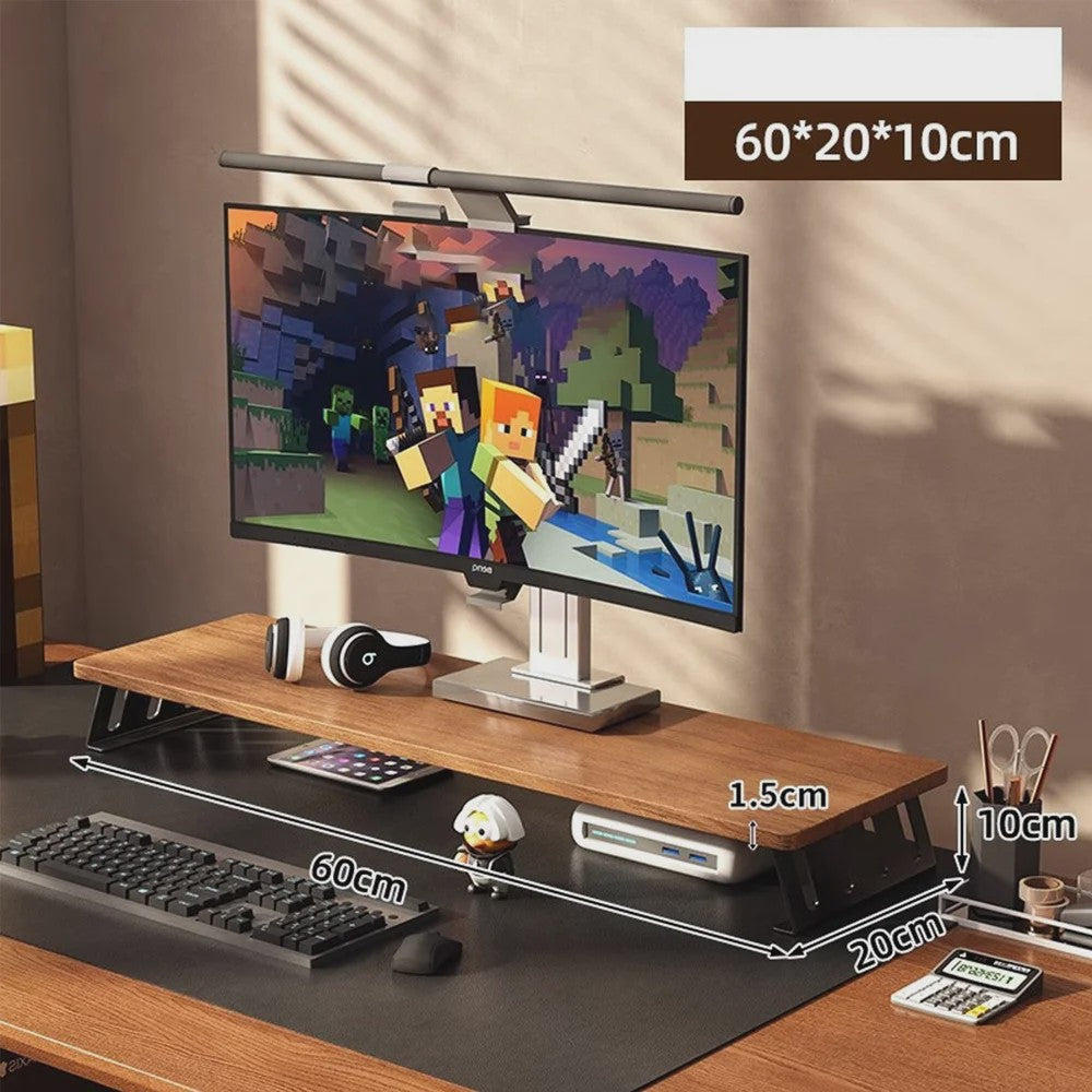 Houten Monitorverhoger met Opbergruimte - Ergonomische Bureau Organizer