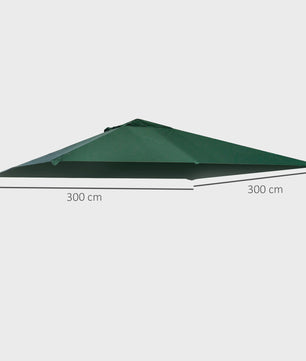 Outsunny Vervangend Gazebo Dak 3x3m - Waterdicht Polyester met UV-bescherming
