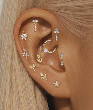 925 Sterling Zilveren Kolibrie Oorbellen Dames - 18K Goudkleurig Platte Achterkant Studs