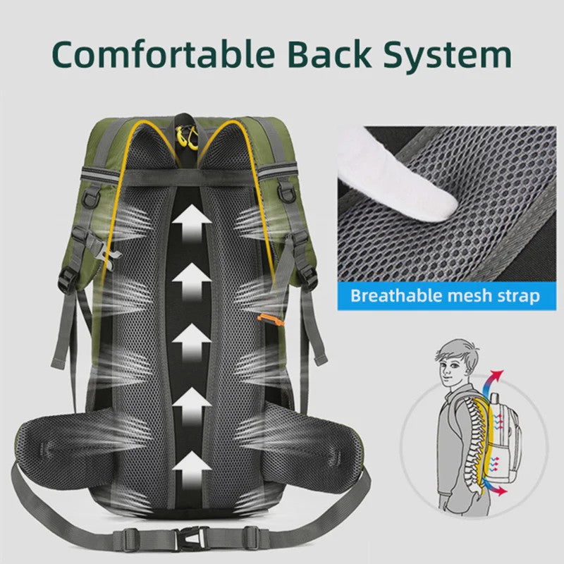 50L Waterdichte Reisrugzak - Grote Outdoor Backpack voor Kamperen, Wandelen & Klimmen