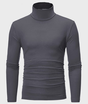 Heren Slim Fit Thermoshirt met Hoge Hals - Lange Mouwen voor Winter en Herfst