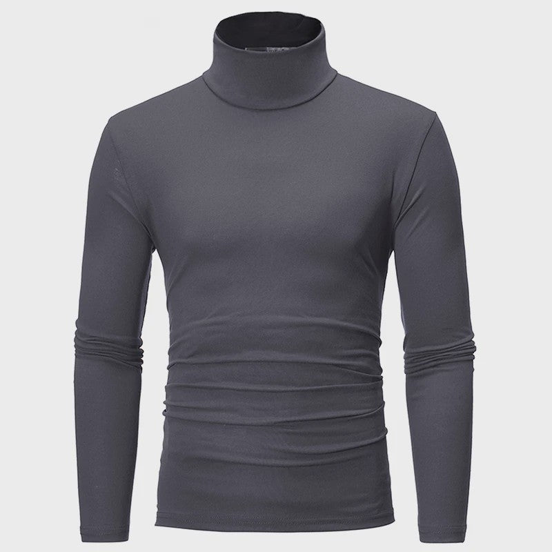 Heren Slim Fit Thermoshirt met Hoge Hals - Lange Mouwen voor Winter en Herfst