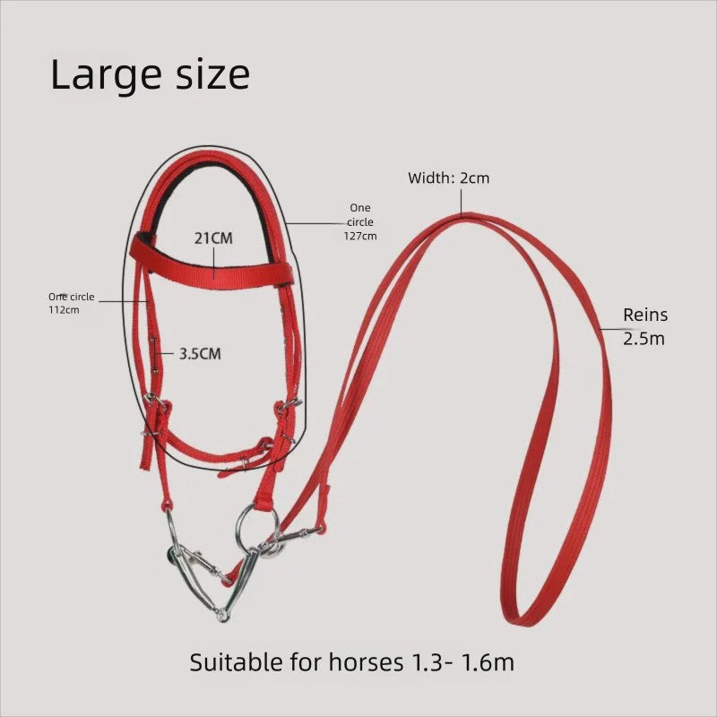 Verstelbaar Paard Halster met Longeerlijn Set - Nylon, 2.5m Lijn