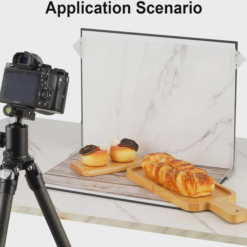 Dubbelzijdig Fotografie Achtergrondbord met 18 Patronen voor Product & Food Fotografie