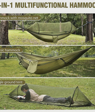 2-in-1 Camping Hangmat met Muggennet - Ultralicht Parachute Nylon