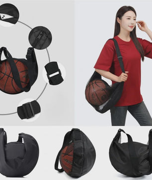 Sportbal Tas Mesh - Crossbody Balhouder voor Basketbal, Voetbal, Volleybal
