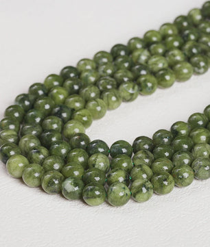 Natuursteen Zuidelijke Jade Kralen - Donker Groen, Rond, 4-10mm - Voor Sieraden Maken