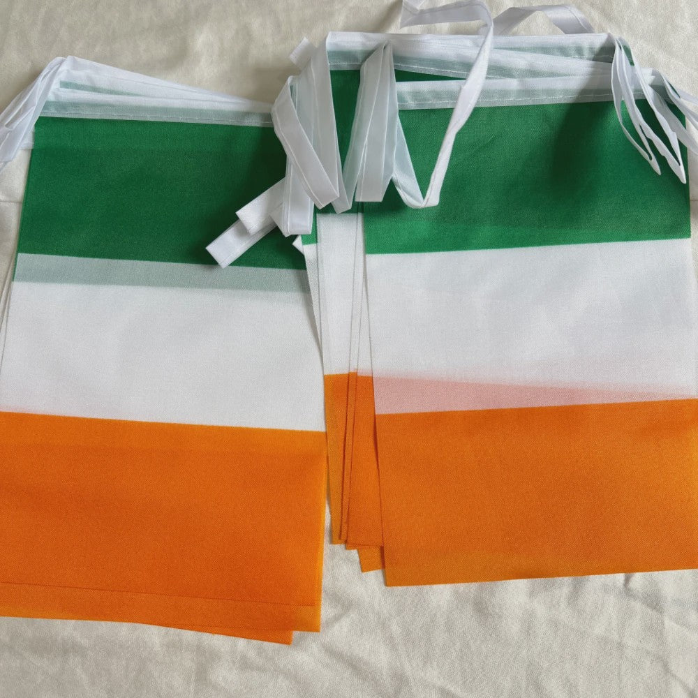 Ierse Vlaggetjes Slinger - Groen, Wit, Oranje - Feestdecoratie & St. Patrick's Day