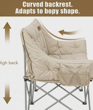 Dubbele Camping Sofa Stoel - Opvouwbaar 2 Persoons Outdoor Loveseat met Dikke Vulling & Stevig Frame