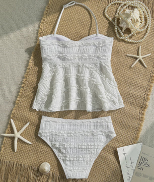 Zwemset Meisjes 2-delig Effen Kleur Tankini Badpak voor 8-16 Jaar - Zomer Strand Outfit