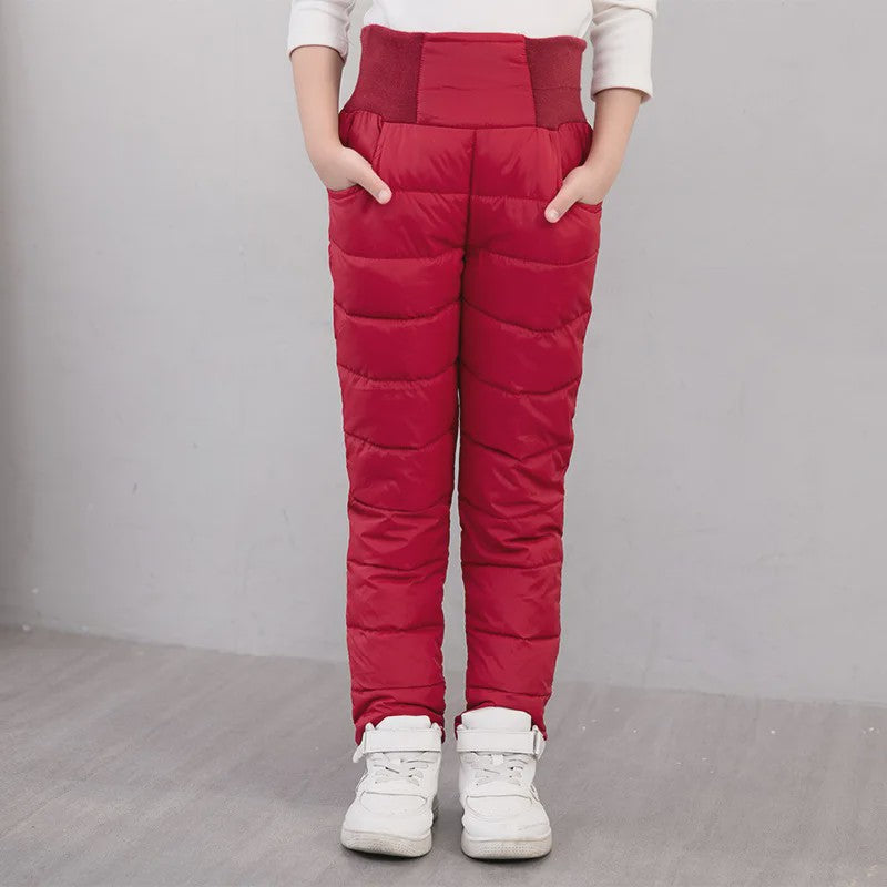 Warme Kinder Ski Broek - Waterdicht & Katoen Gevuld - Hoge Taille