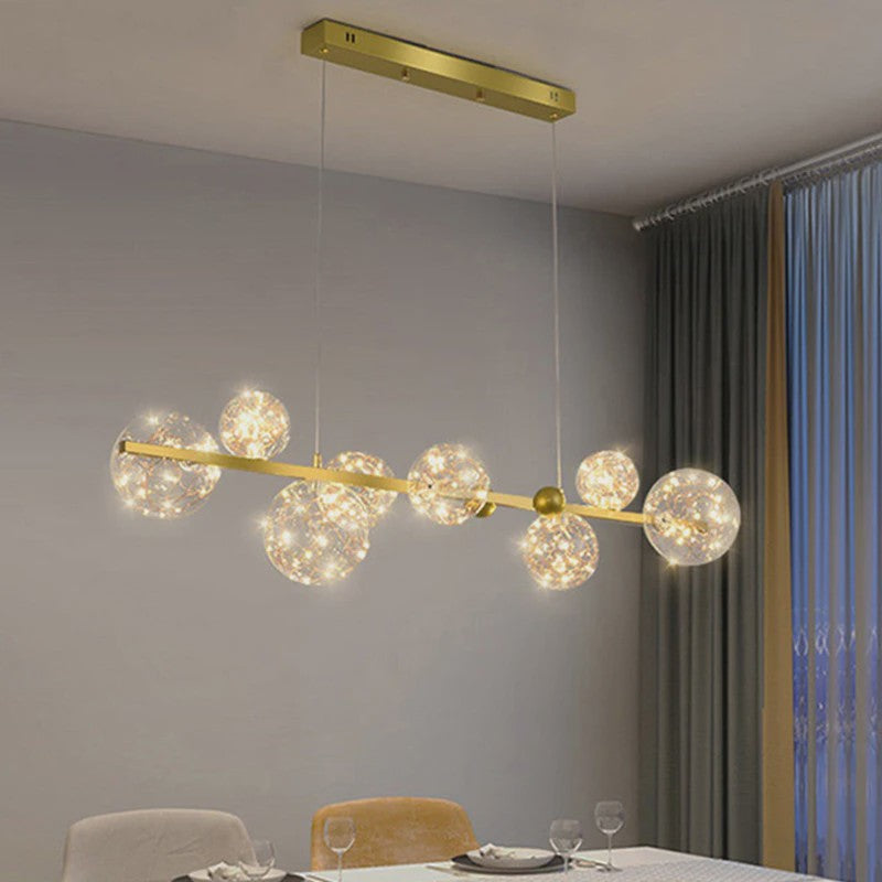 Moderne LED Hanglamp met Kristallen Bollen - Stijlvolle Plafondlamp voor Eetkamer