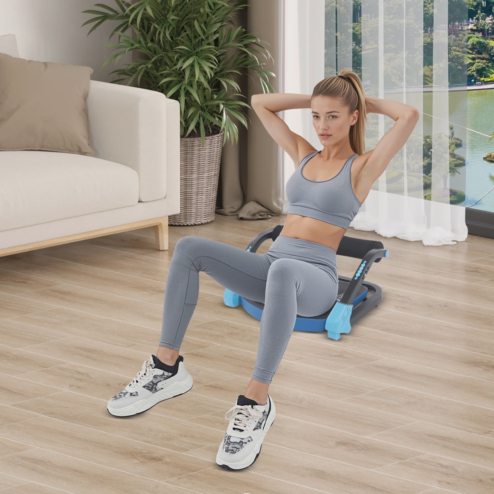 Opvouwbare Abdominal Machine - Multifunctioneel Fitnessapparaat voor Thuis & Kantoor (120kg)