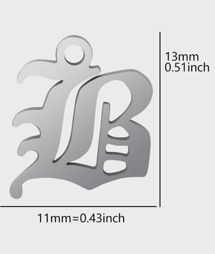 RVS Initiaal Ketting met Oude Engelse Letterhanger - 26 Letters, Perfect voor Hem, Haar of als Koppelkado