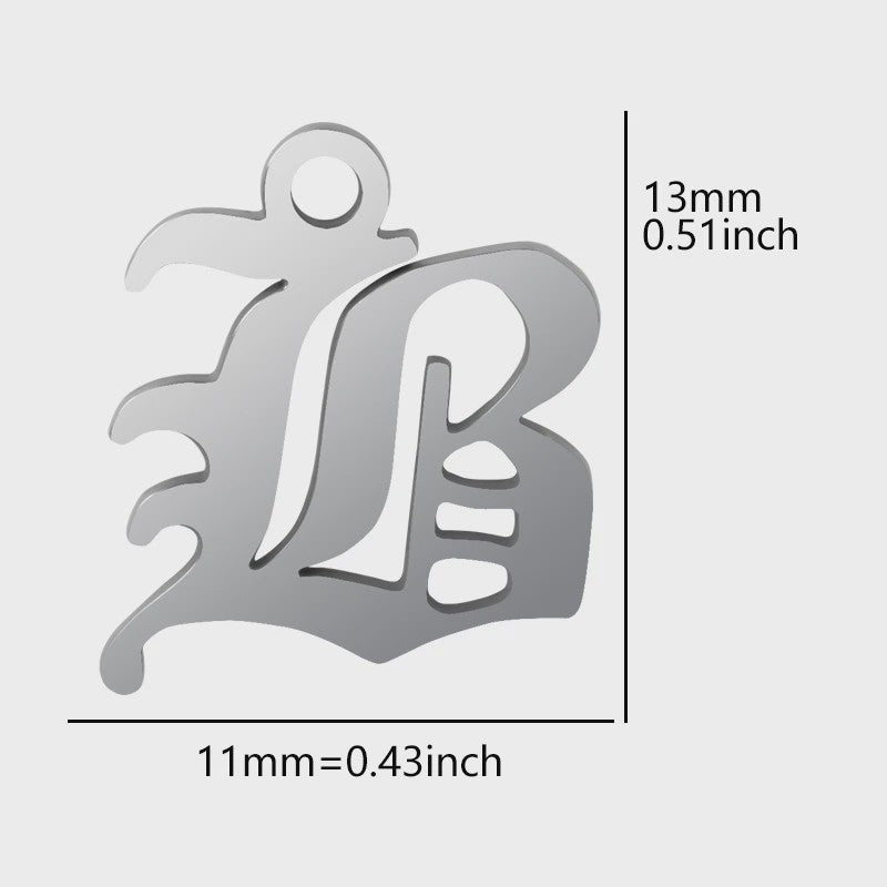 RVS Initiaal Ketting met Oude Engelse Letterhanger - 26 Letters, Perfect voor Hem, Haar of als Koppelkado