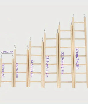 Natuurlijke Houten Klimladder Speelgoed voor Vogels en Hamsters - Veilig & Duurzaam