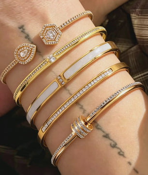 Luxe Zirkonia Armband Set - 5 Delig - Roestvrij Staal & Koper