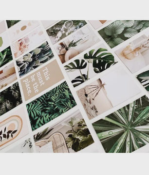 50 Stuks Esthetische Botanische Muurdecoratie Set: Planten, Bloemen, Vlinders & Paddenstoelen Posters