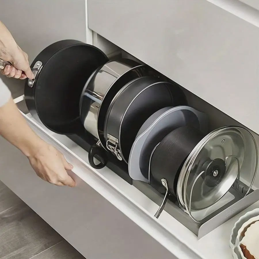Uitbreidbaar Pannenhouders Rek - Keuken Organizer voor Pannen, Dekels en Bakvormen