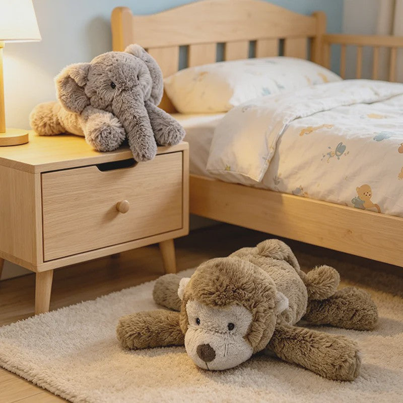 Pluche Olifant & Aap Knuffel - Zacht en Knuffelbaar Speelgoed voor Kinderen (35/52CM)