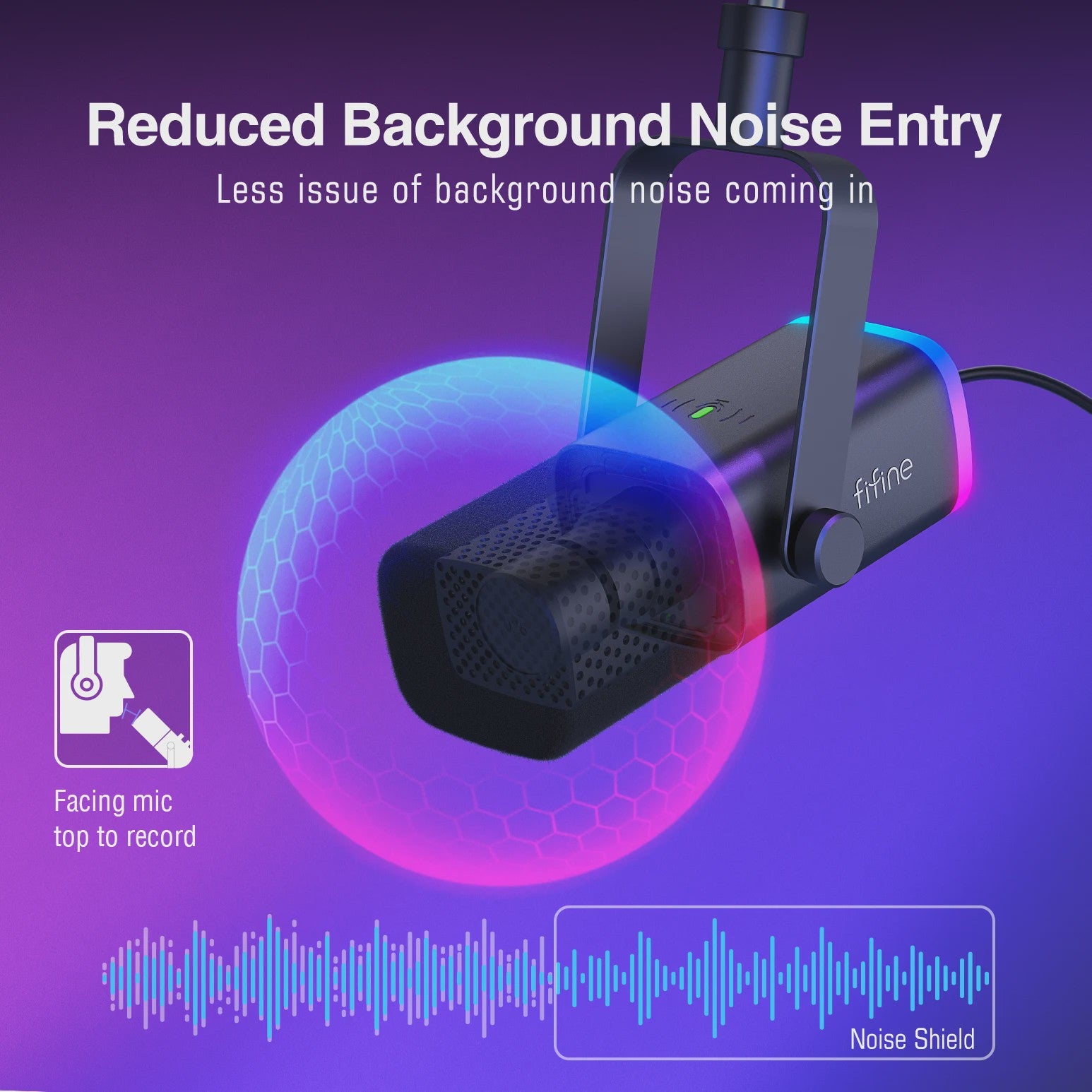 FIFINE AM8T XLR/USB Microfoon Kit met Armatuur, Mute, RGB & Hoofdtelefoonaansluiting - Gaming & Streaming