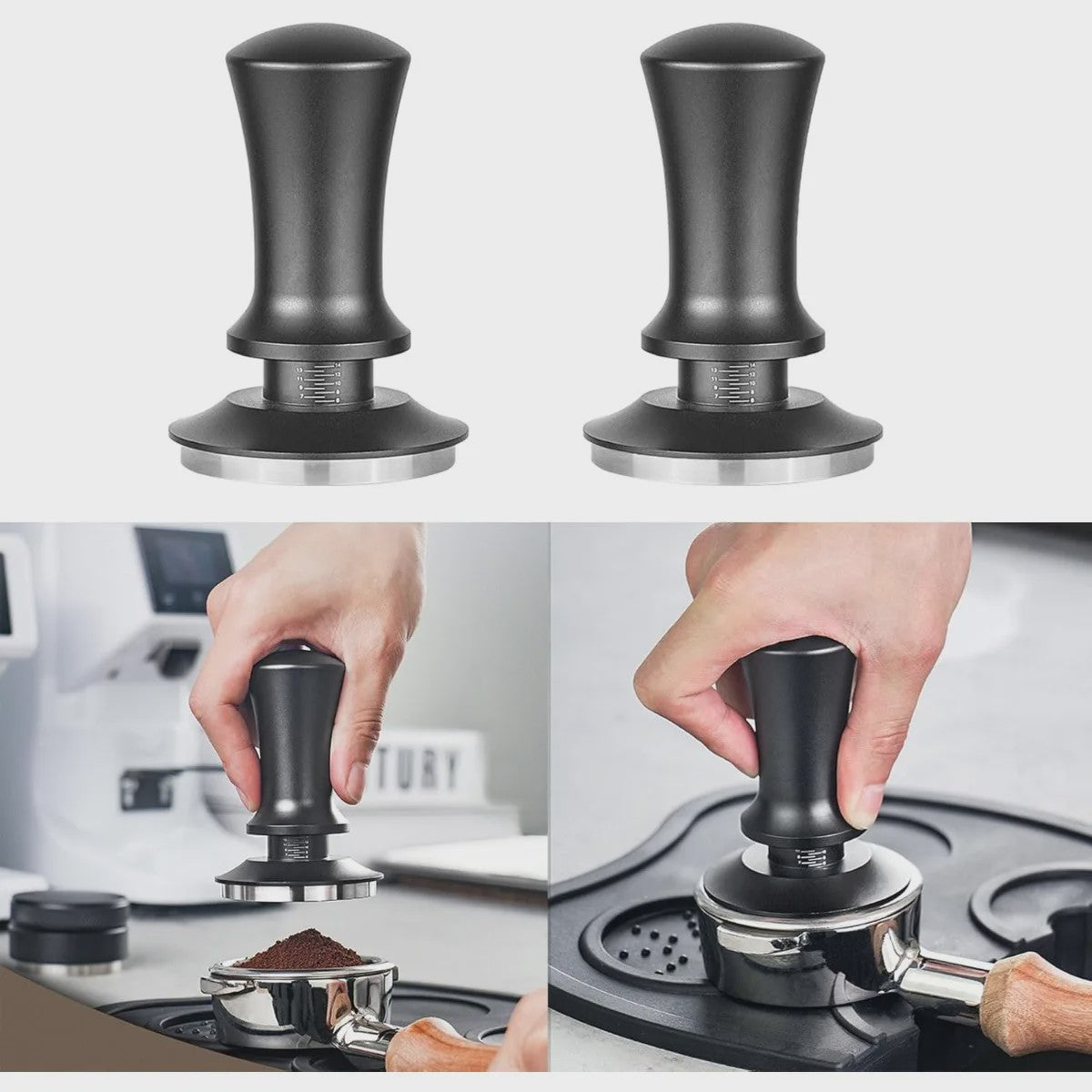Professionele Koffie Tamper 51/53/58mm - Roestvrij Staal Basis - Barista Tool