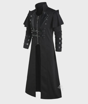 Lange Steampunk Jas voor Heren - Middeleeuws Gothic Piraat Kostuum