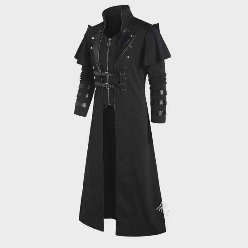 Lange Steampunk Jas voor Heren - Middeleeuws Gothic Piraat Kostuum