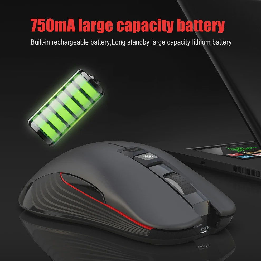 Draadloze Oplaadbare Muis 2.4G USB-C, 3600DPI, 7 Knoppen, Mute, voor PC & Macbook