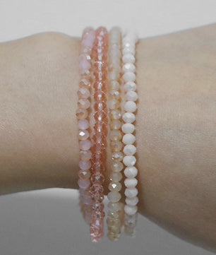 Set van 4 Kristallen Kralen Armbanden - Kleurrijk & Elegant