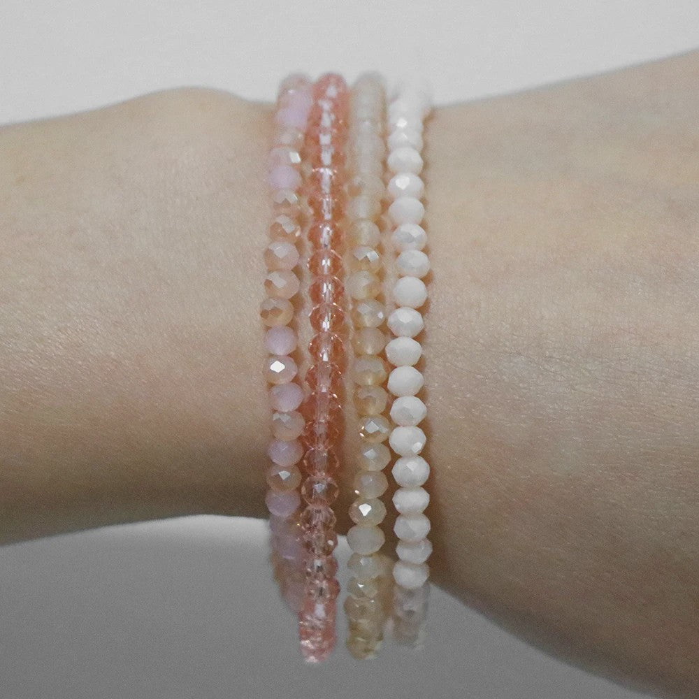 Set van 4 Kristallen Kralen Armbanden - Kleurrijk & Elegant