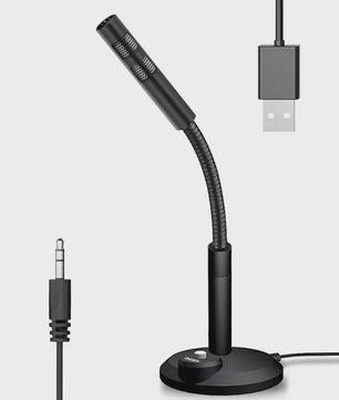 Mini USB Desktop Microfoon met 3.5mm Jack - Ideaal voor PC, Gaming & Opnames