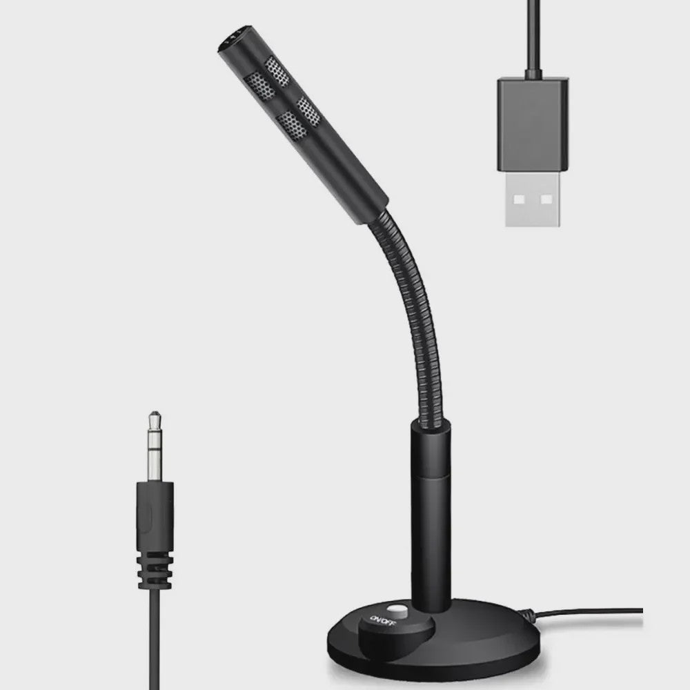 Mini USB Desktop Microfoon met 3.5mm Jack - Ideaal voor PC, Gaming & Opnames
