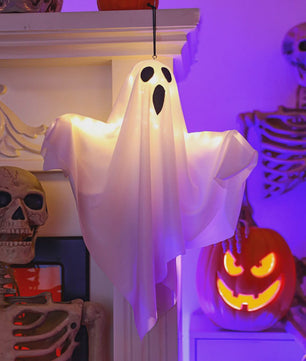 Halloween Hangende Spook met LED Verlichting - Spookachtige Decoratie voor Binnen en Buiten