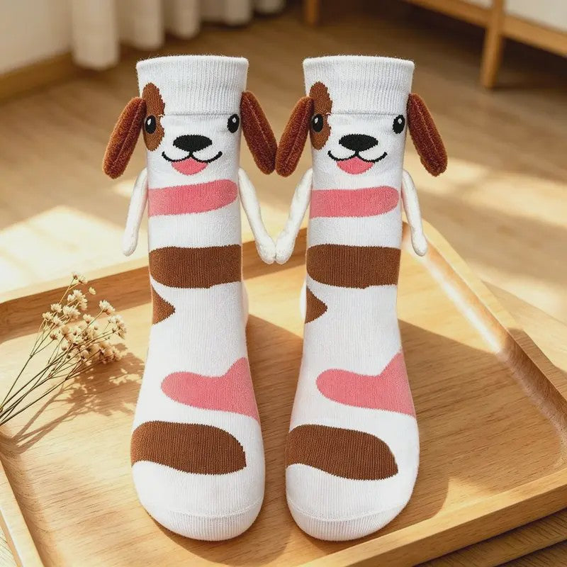 Schattige 3D Kinder Sokken met Dierenprints - Konijn, Koe, Kikker, Hond & Meer!