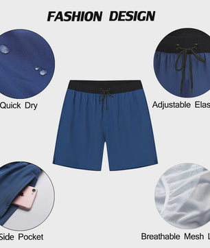 Heren Zwembroek Zomer Sportief Ademend met Elastische Tailleband, Mesh Voering en Zakken