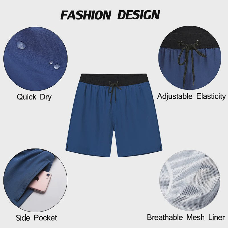 Heren Zwembroek Zomer Sportief Ademend met Elastische Tailleband, Mesh Voering en Zakken