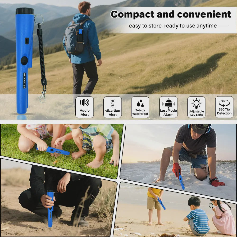 Draagbare Metaaldetector Pinpointer - Waterdicht, 360° Scanning & LED Verlichting