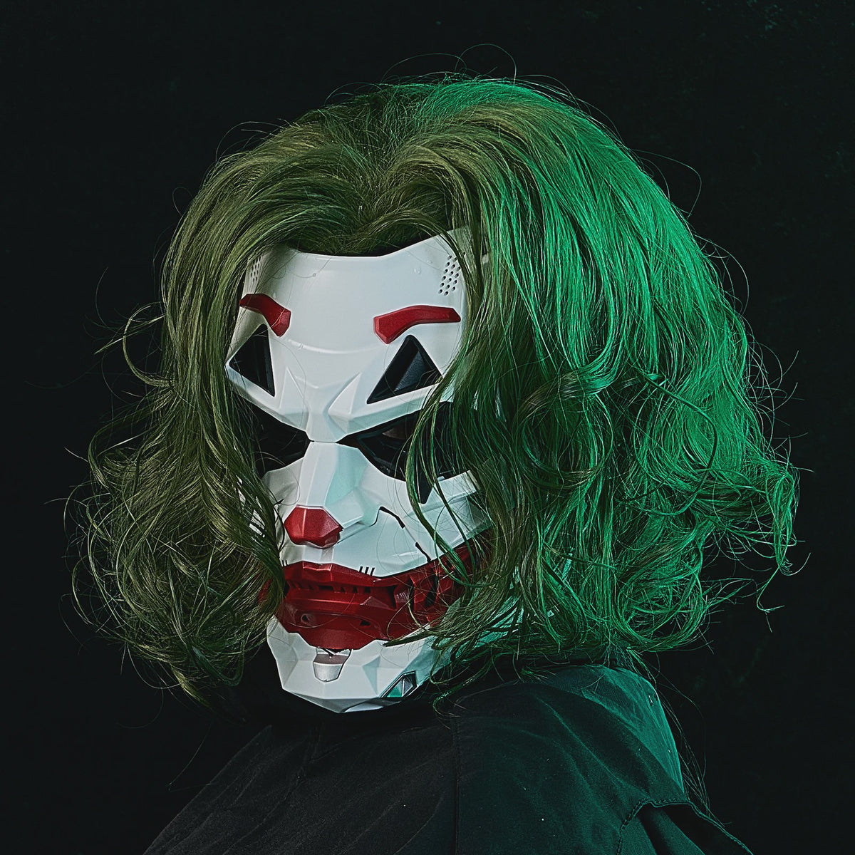 Cyberpunk Clown Masker met Vlechten - Cosplay & Halloween Prop