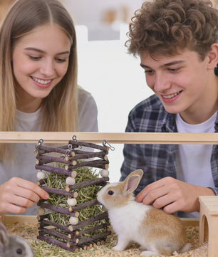 Houten Hooiruif voor Konijnen en Kleine Huisdieren - Veelzijdige Voerbak