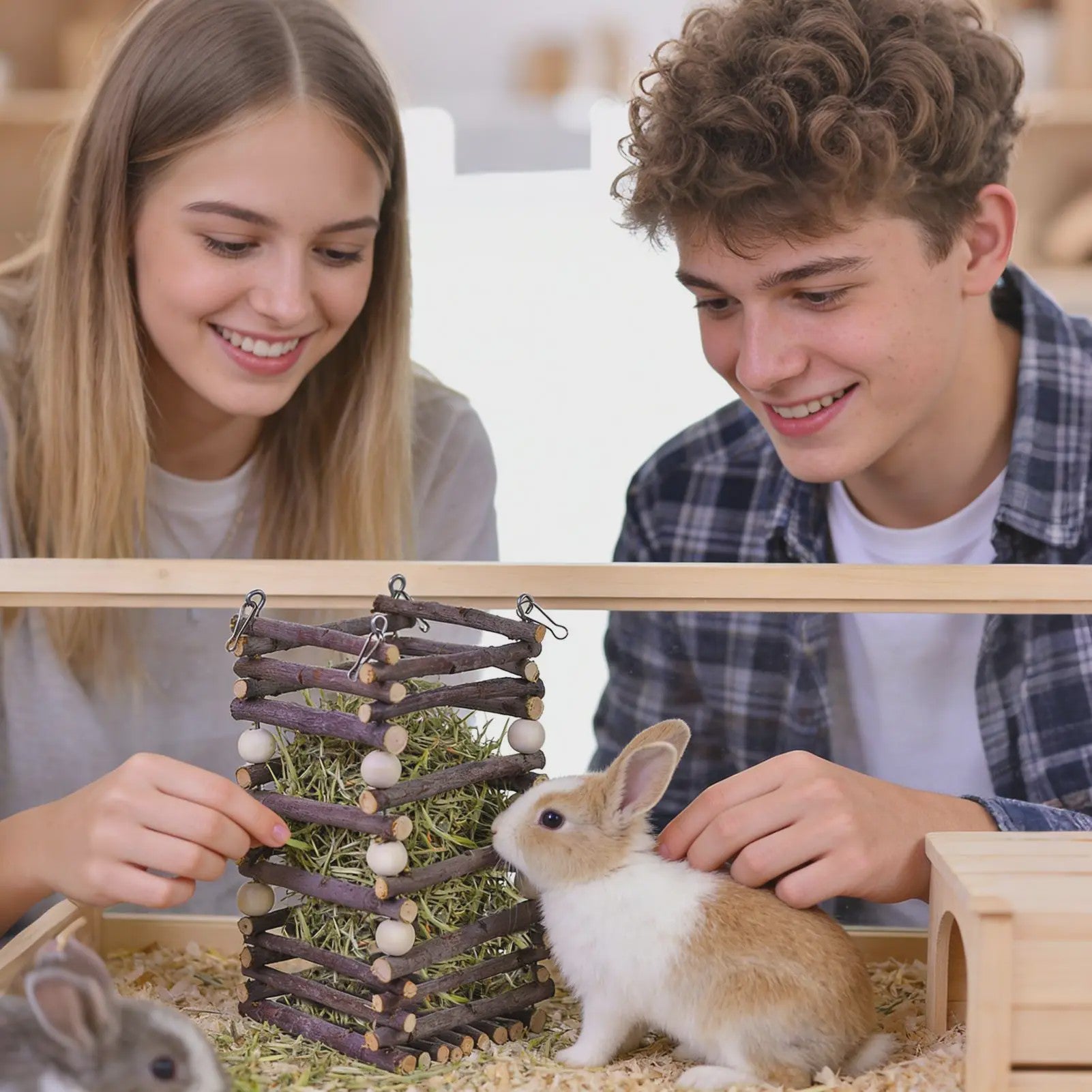 Houten Hooiruif voor Konijnen en Kleine Huisdieren - Veelzijdige Voerbak