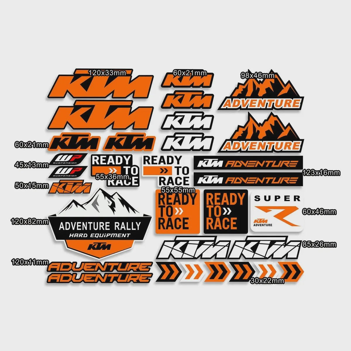 KTM Motor Stickers Set - Decoratieve Vinyl Decals voor Duke Modellen