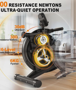 MettleMatic RM5 Magneet Roeitrainer met Bluetooth, 16 Weerstandsniveaus en 150kg Capaciteit