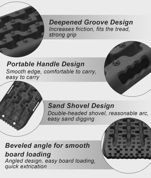 Tractieborden Set (2 stuks) - Offroad Hulp voor Sneeuw, Modder en Zand
