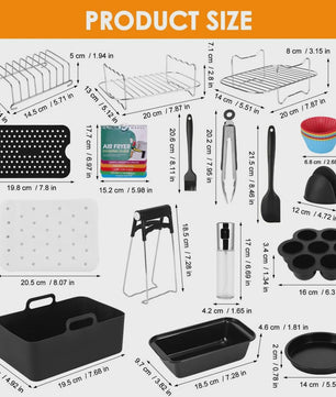 Uitgebreide Airfryer Accessoires Kit voor Dual Zone Airfryers (7.6L-9.5L)