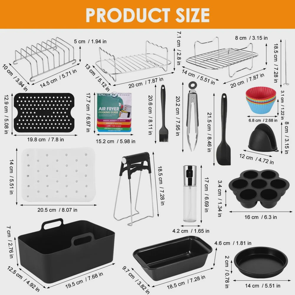 Uitgebreide Airfryer Accessoires Kit voor Dual Zone Airfryers (7.6L-9.5L)