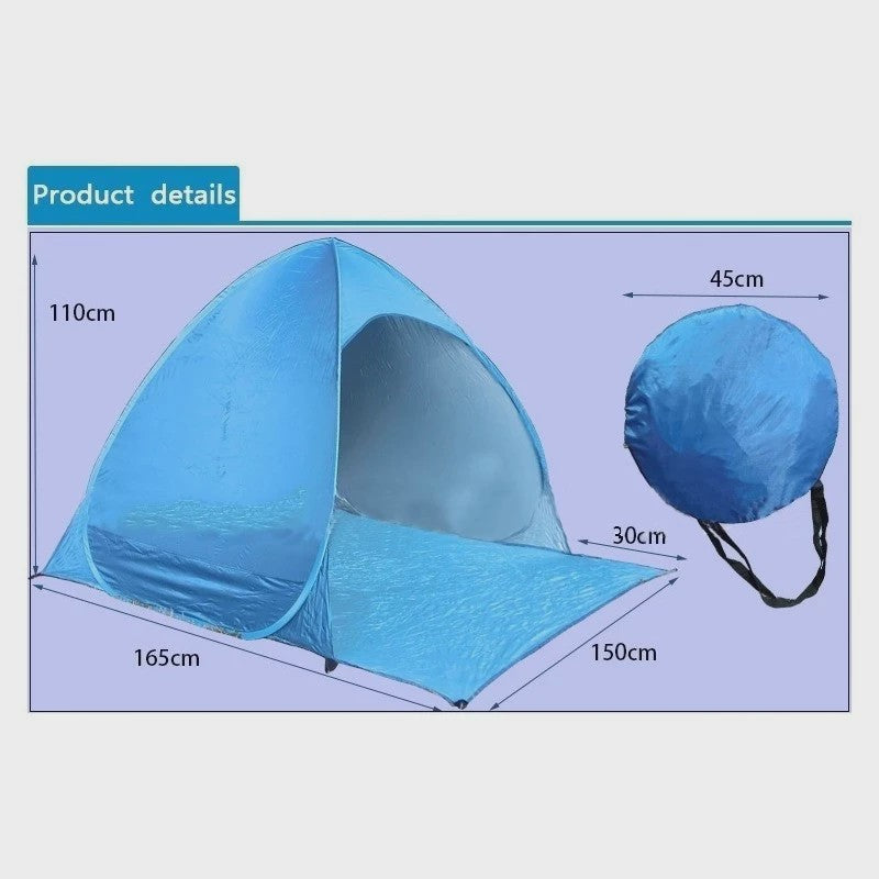 Automatische Pop-Up Strandtent UPF50+ - Snel Opzetbaar Zonnescherm voor Strand, Camping & Vissen