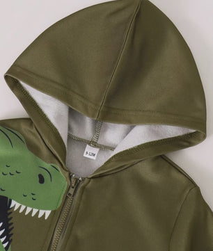 Schattige Dinosaurus Set voor Baby Jongens - Lente/Herfst Jas met Broek